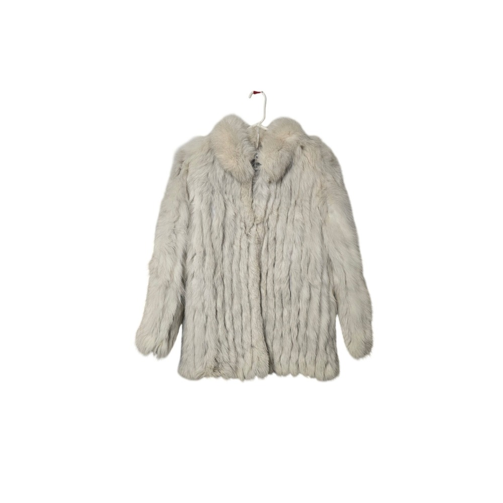 Saga Fox Womens Luxury Fur Jacket Cream White‎ Size M